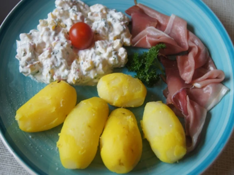 Rezept: Pellkartoffeln mit würzigem Quark und Schwarzwälder Schinken Bild Nr. 2 Pellkartoffeln mit würzigem Quark und Schwarzwälder Schinken - Rezept - Bild Nr. 2