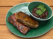 Samosa Butter Chicken und Moroho mit Chili Coriander Jam - Rezept - Bild Nr. 2