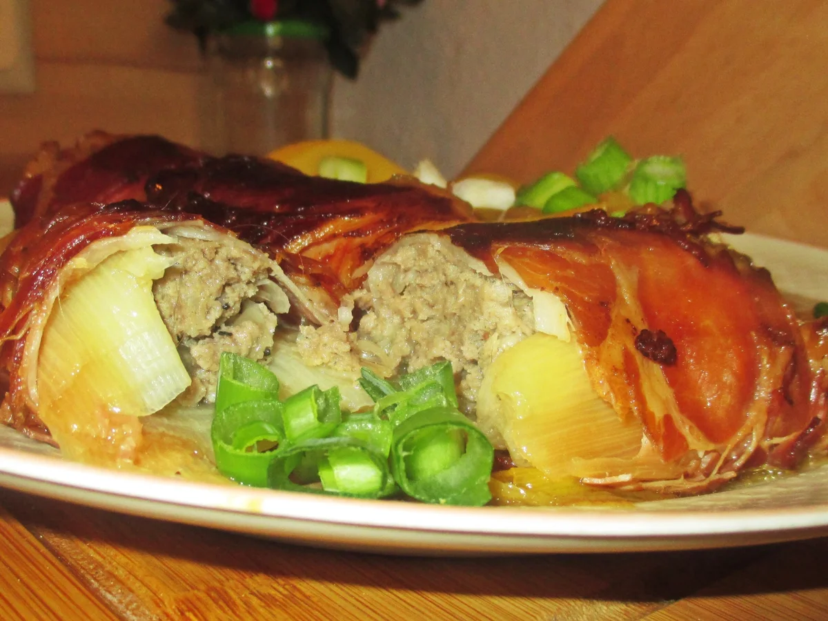 Porree gefüllt im Schwarzwälder Schinkenmantel - Rezept - Bild Nr. 2