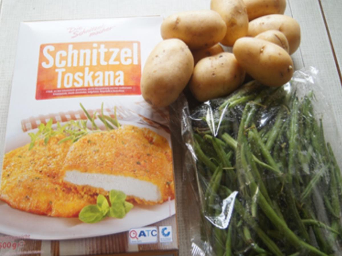 Schnitzel Toskana mit Buschbohnen und Petersilienkartoffeln - Rezept - Bild Nr. 4