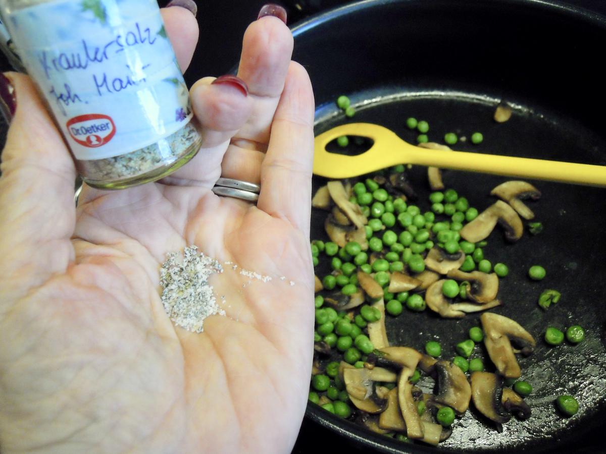 Schonkost - &amp;quot;Hirsotto&amp;quot; mit Pilzen und Erbsen - Rezept