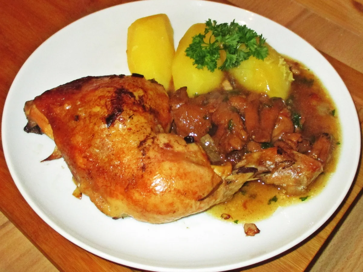 Hühnchenkeulen in Pfifferlingssoße - Rezept - Bild Nr. 2