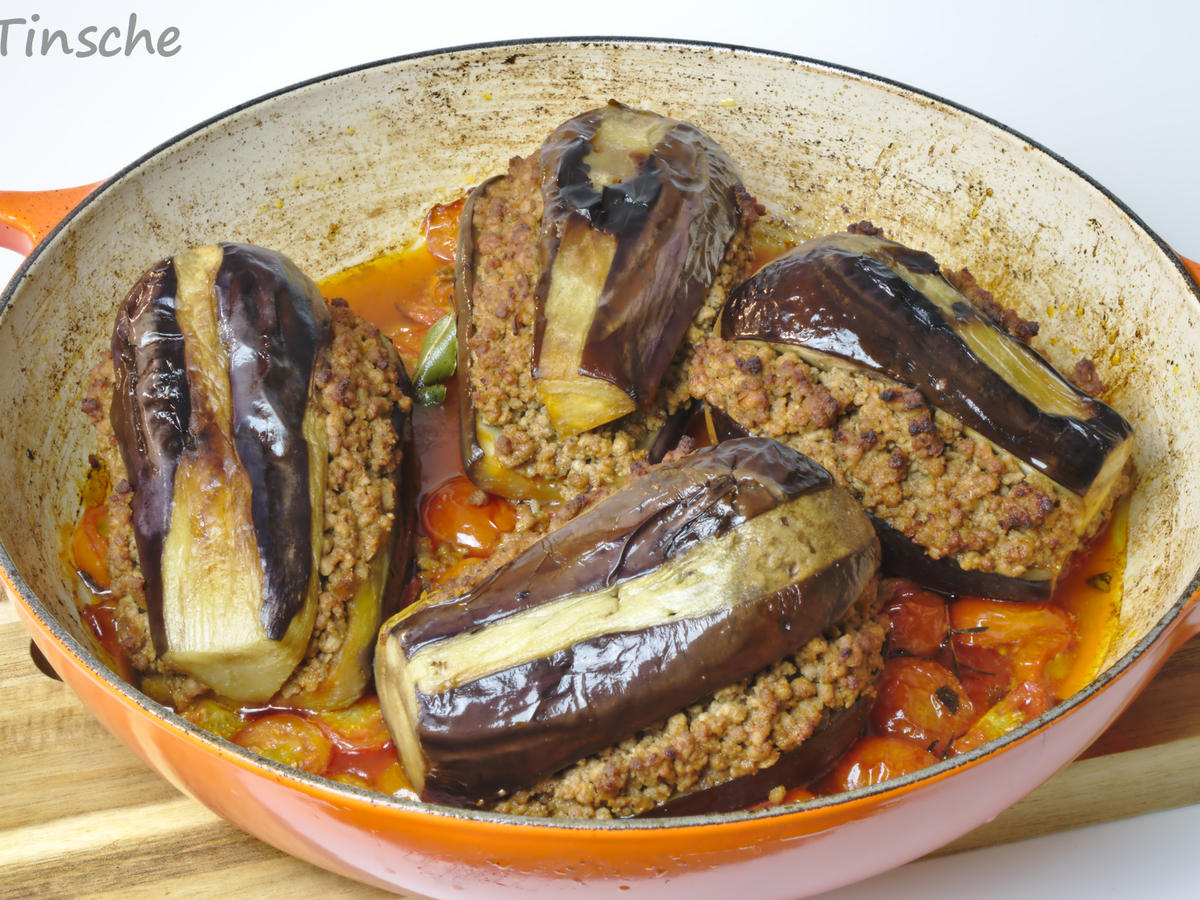 Gef Llte Auberginen Auf Schmortomaten Mit Bulgur Pilaw Rezept