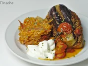 Gefüllte Auberginen auf Schmortomaten  mit Bulgur-Pilaw - Rezept - Bild Nr. 8