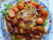 Hühnerbrust mit gebratenem Reis und Papaya - Rezept - Bild Nr. 2
