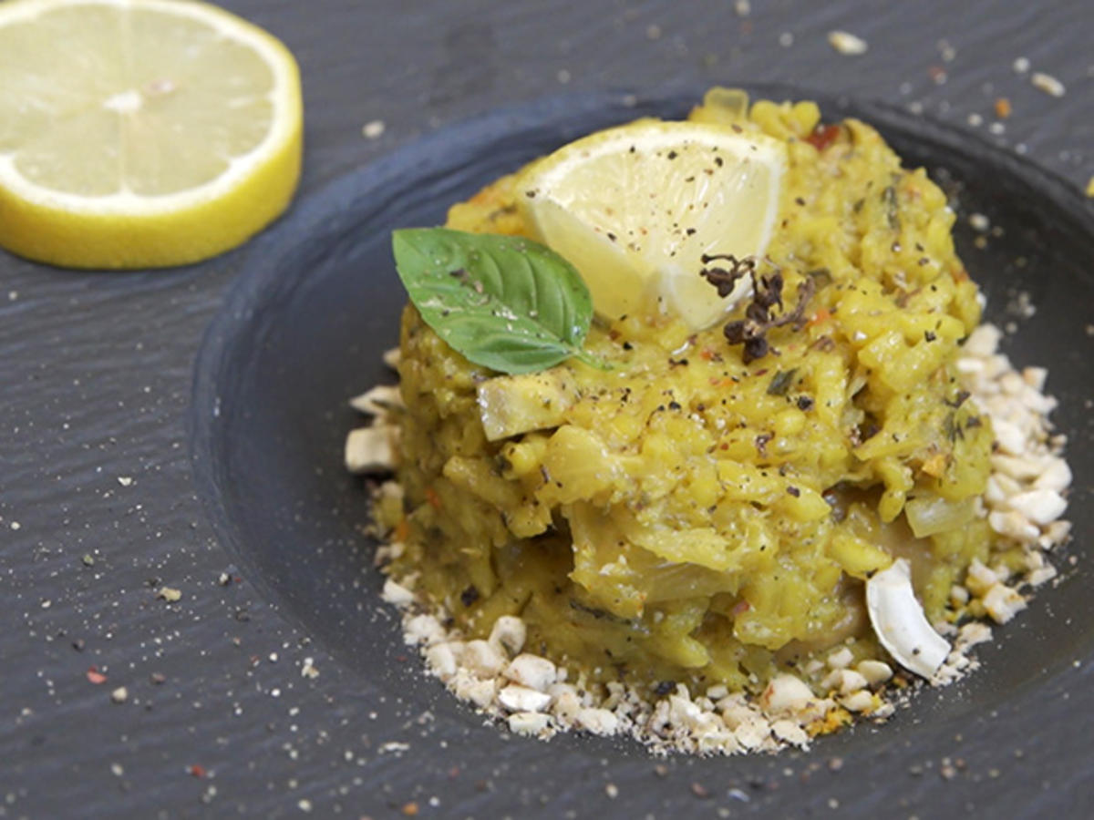 Steinpilz Safran Risotto Mit Eingelegten Zitronen Rezept Kochbar De