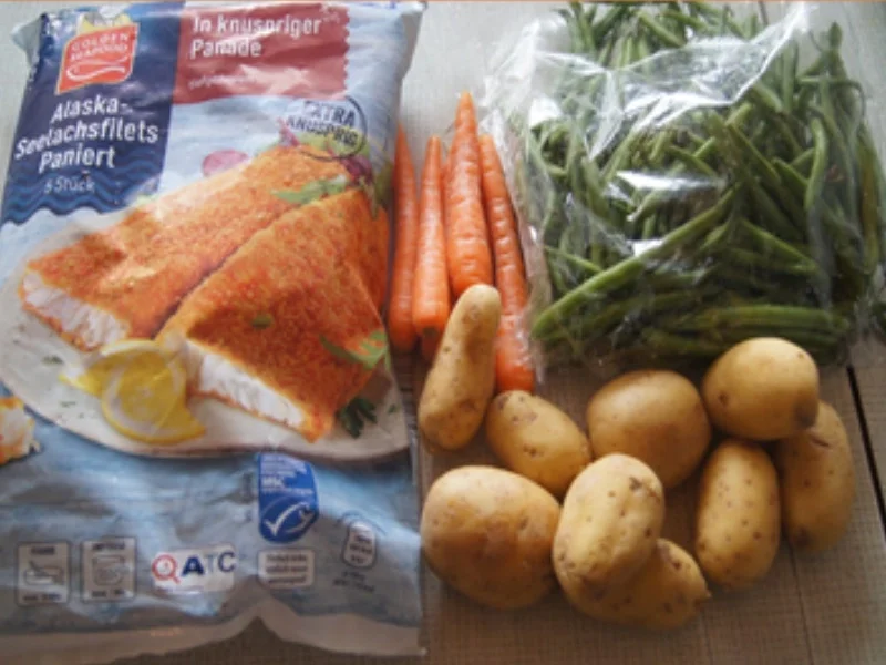 Seelachsfilet mit Buschbohnen und Möhren-Kartoffel-Stampf - Rezept - Bild Nr. 11235