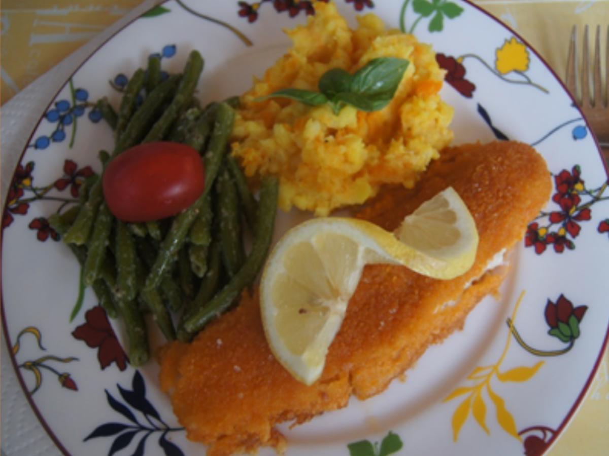 Seelachsfilet mit Buschbohnen und Möhren-Kartoffel-Stampf - Rezept - Bild Nr. 11239