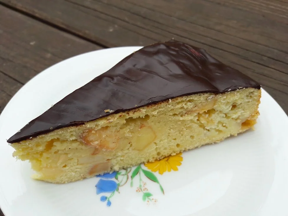 Apfelkuchen mit Schokoladendecke zur kochbar Challenge September 2020 - Rezept - Bild Nr. 3