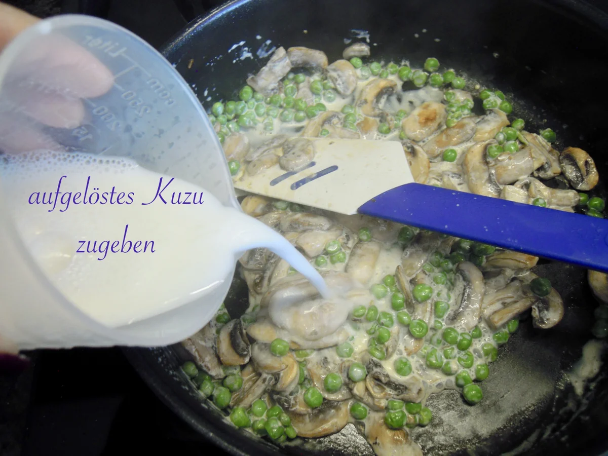 Schonkost - cremige leckere Glasnudeln mit Champions und Erbsen - Rezept - Bild Nr. 9