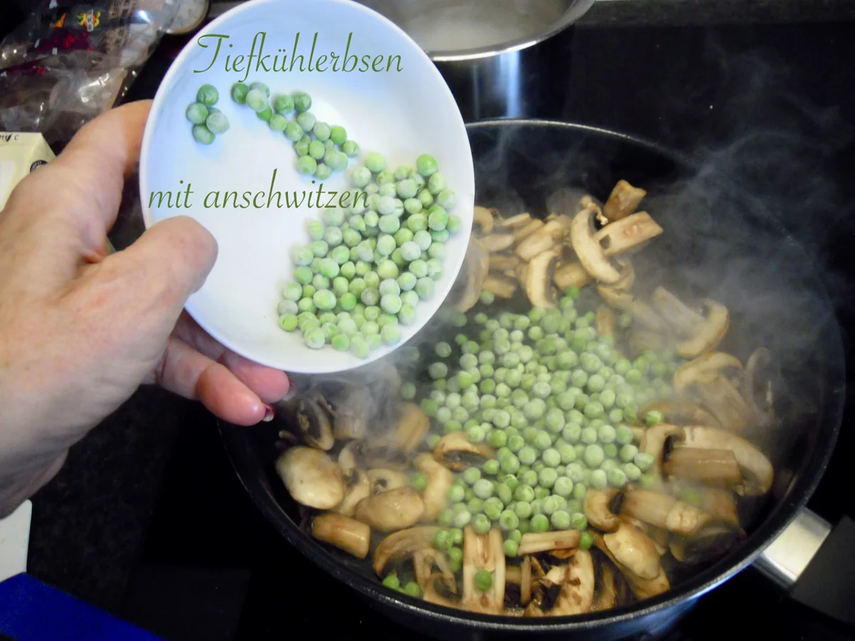 Schonkost - cremige leckere Glasnudeln mit Champions und Erbsen - Rezept - Bild Nr. 11332