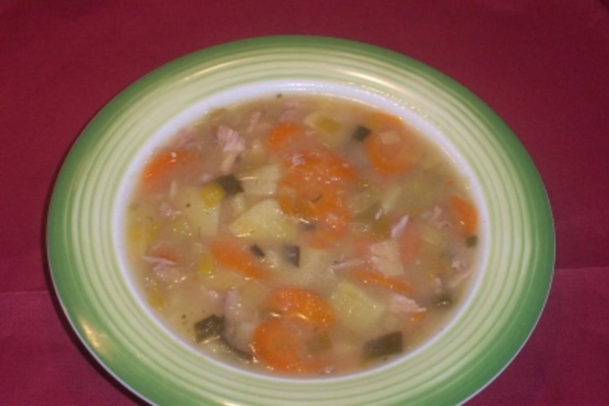 Karotten - Lauch - Suppe mit Fleischeinlage - Rezept