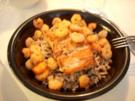 Wildreis mit Wildlachs und Garnelen - Rezept
