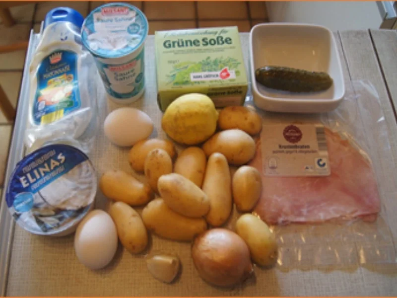 Drillinge mit Grüner Sauce und Krustenbratenaufschnitt - Rezept - Bild Nr. 3