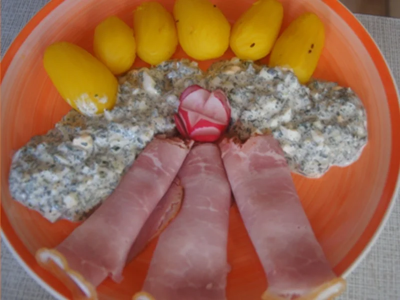 Drillinge mit Grüner Sauce und Krustenbratenaufschnitt - Rezept - Bild Nr. 11