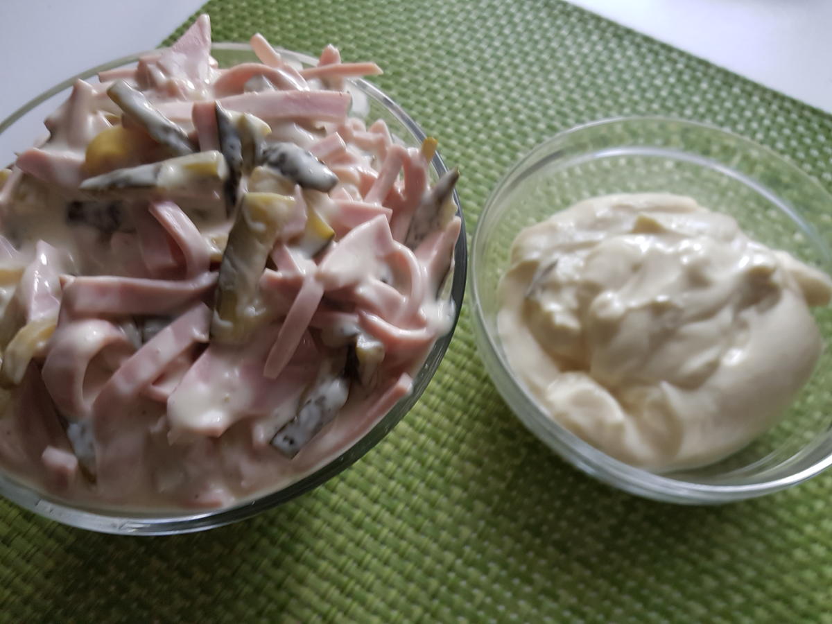 Fleischsalat wie vom Metzger, aber mit Blitz-Mayo ohne Ei - Rezept mit ...