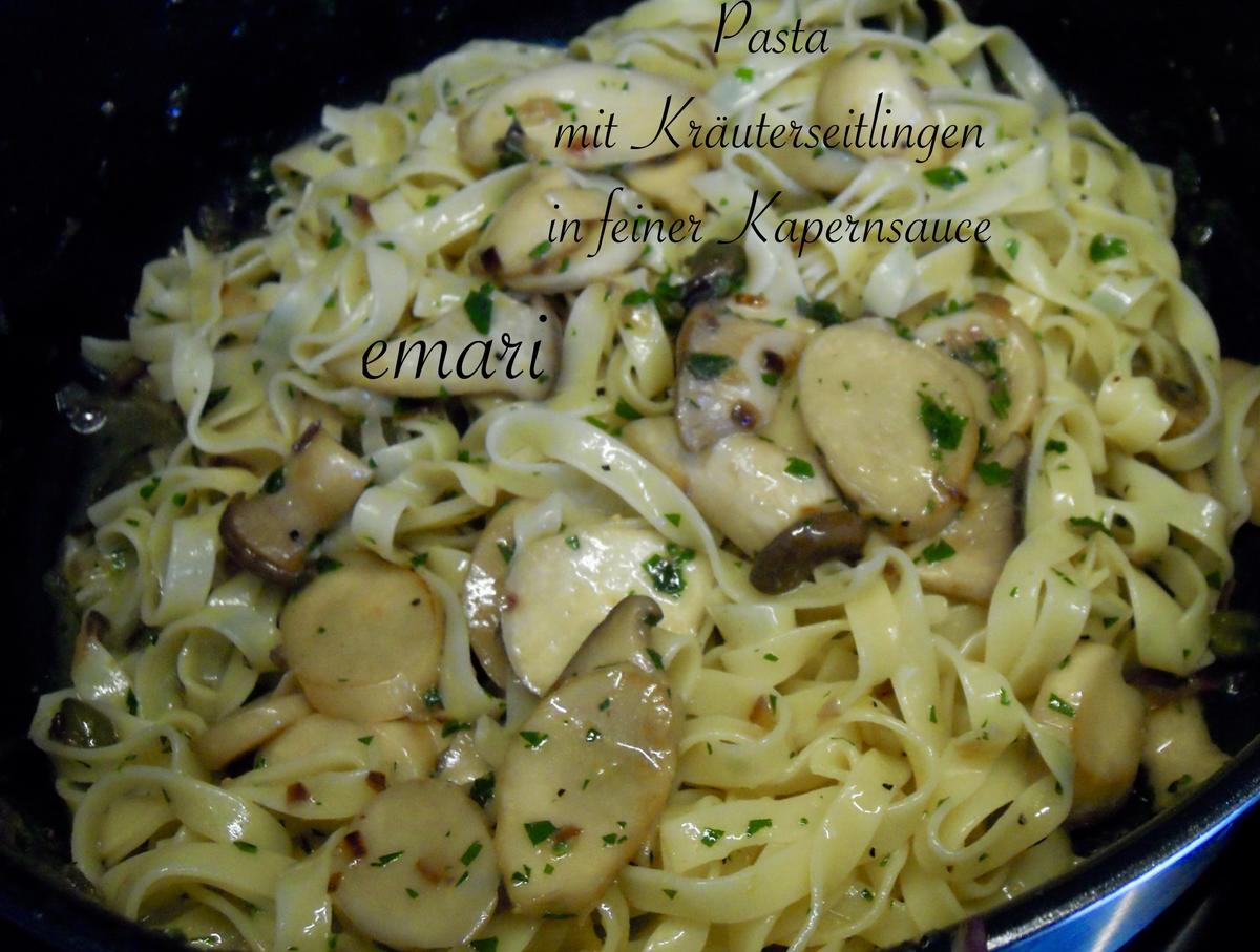 Pasta mit Kräuterseitlingen in feiner Kapernsauce - Rezept - Bild Nr. 11371