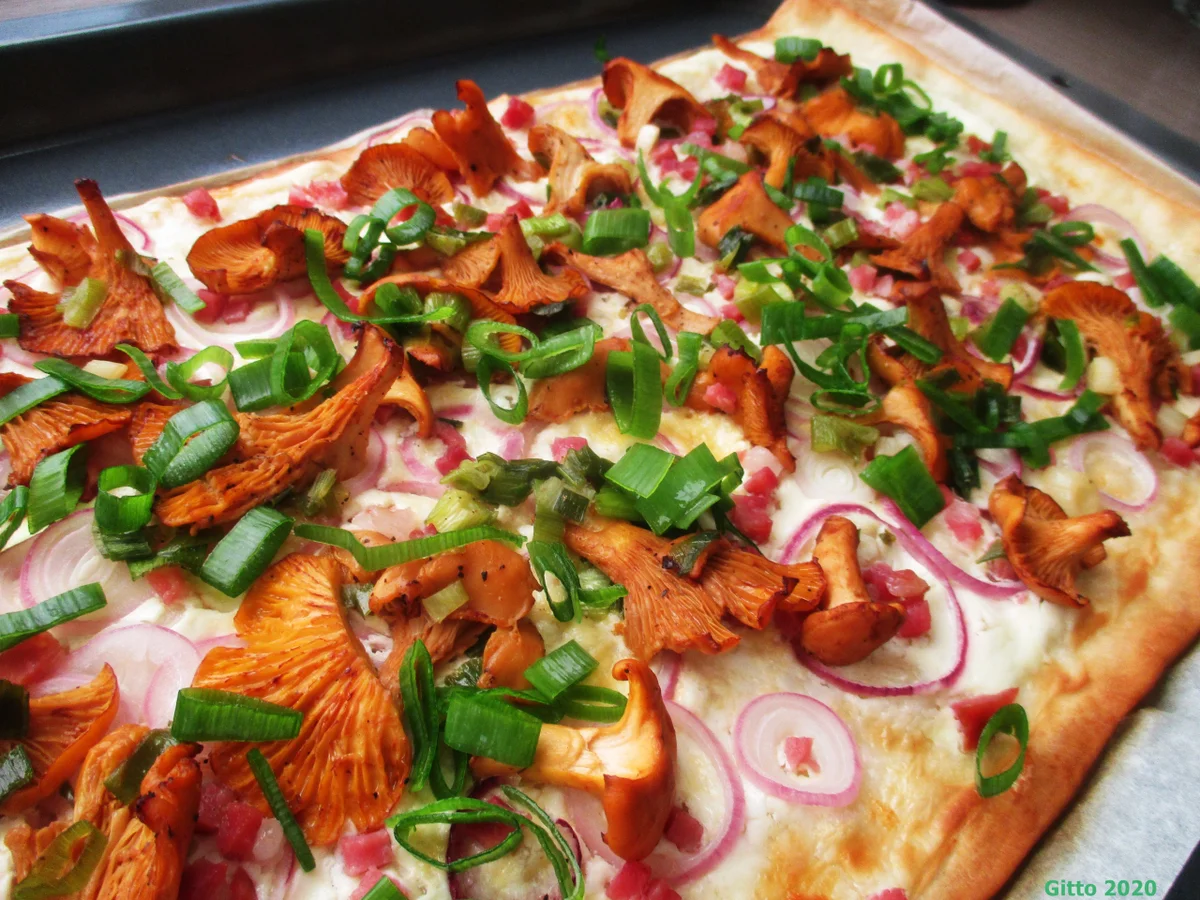 Flammkuchen mit Pfifferlingen - Rezept - Bild Nr. 2