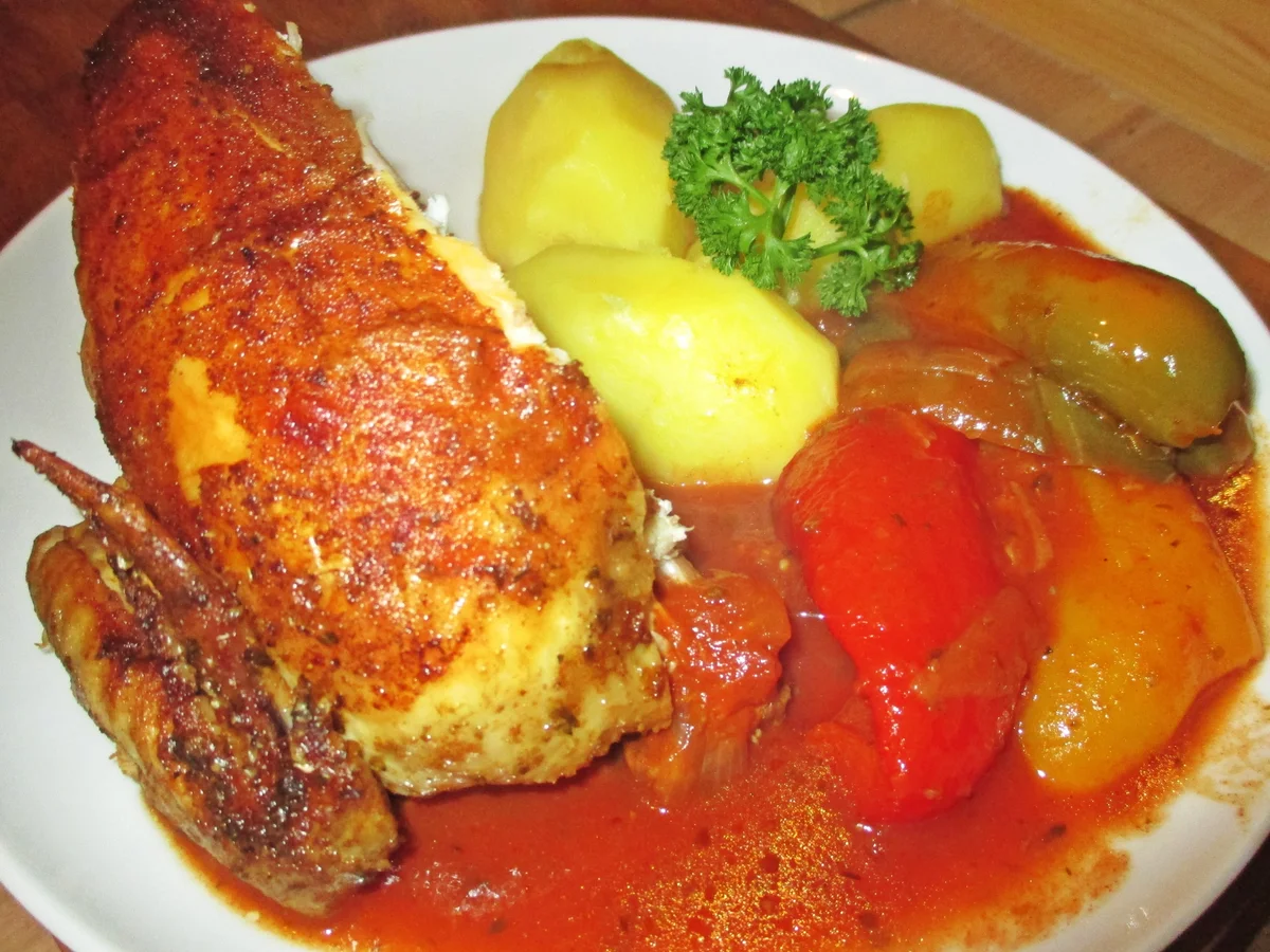 Rezept: Hühnchen mit Paprika Bild Nr. 2 Hühnchen mit Paprika - Rezept - Bild Nr. 2