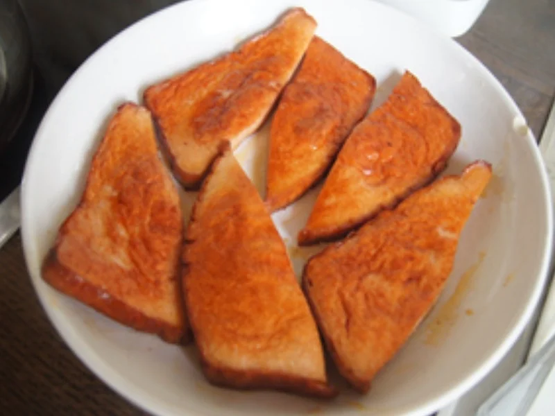 Gebräunter Leberkäse mit Spiegelei, Blumenkohl und Kartoffelstampf - Rezept - Bild Nr. 6