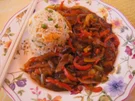 Asia-Paprika-Geschnetzeltes mit Bratreis - Rezept - Bild Nr. 2
