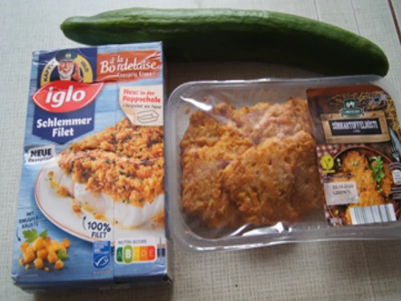 Schlemmerfilet mit Süßkartoffelrösti und Gurkensalat - Rezept - Bild Nr. 3