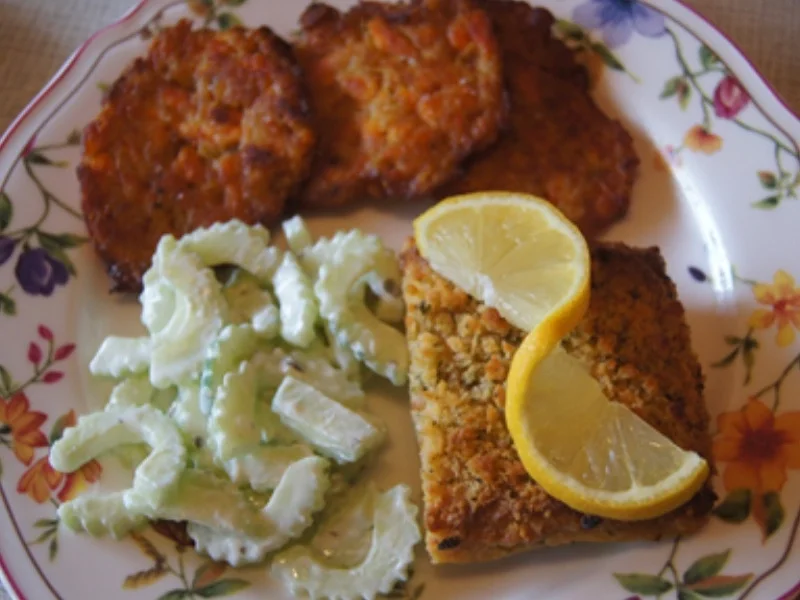 Schlemmerfilet mit Süßkartoffelrösti und Gurkensalat - Rezept - Bild Nr. 23