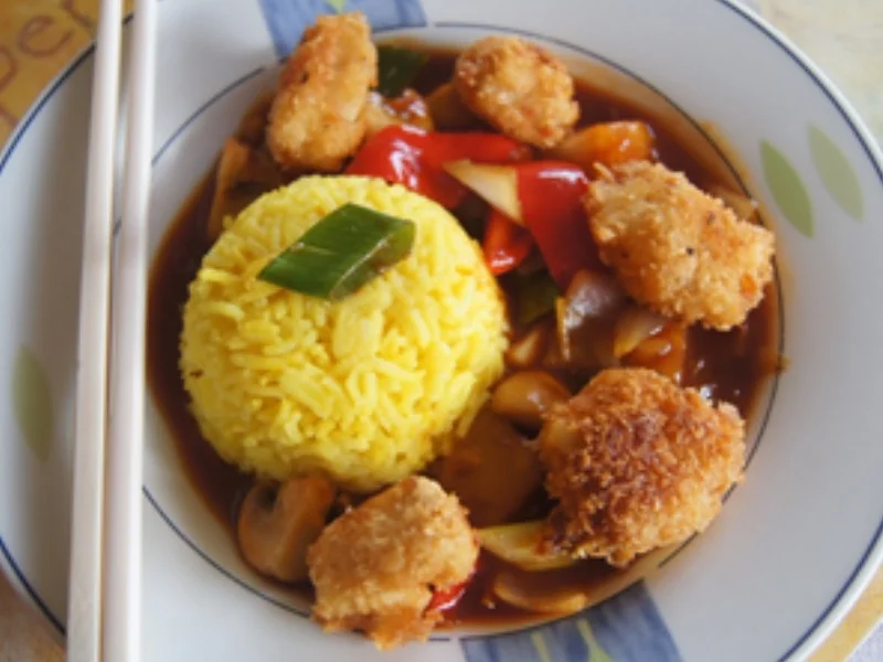 Seelachsfilet-Nuggets mit Gemüse süß-sauer und Basmatireis - Rezept - Bild Nr. 2