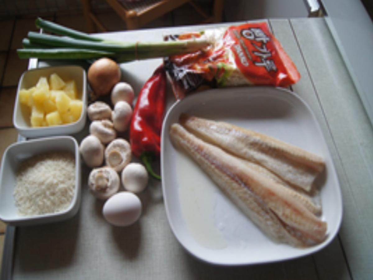 Seelachsfilet-Nuggets mit Gemüse süß-sauer und Basmatireis - Rezept - Bild Nr. 3