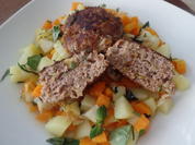 Lauch-Buletten auf Gemüse - Rezept - Bild Nr. 11458