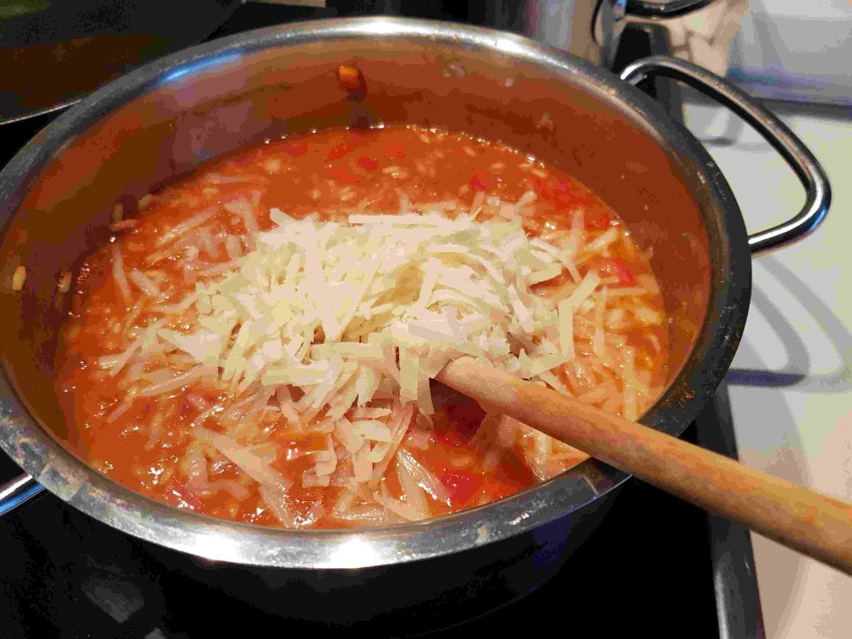 Lammrücken mit Knoblauchkruste auf Paprika-Risotto - Rezept - Bild Nr. 11480