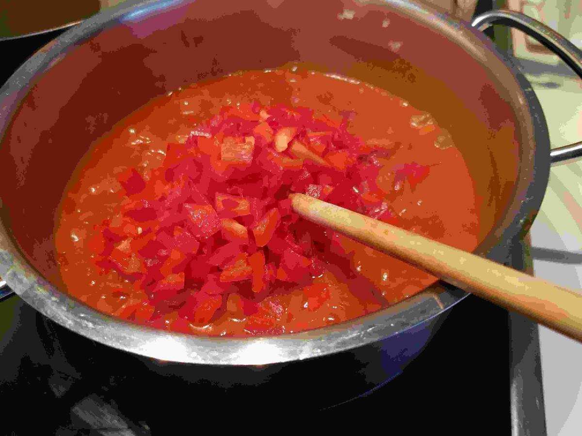 Lammrücken mit Knoblauchkruste auf Paprika-Risotto - Rezept - Bild Nr. 11481