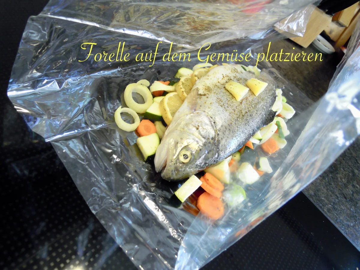 Forelle mit Gemüse - sanft im Bratschlauch gedünstet - Rezept - Bild Nr. 10