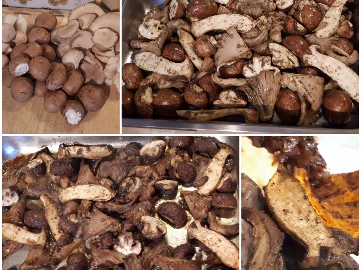 Pilzpfanne und Kürbis aus dem Ofen mit Beilagen - Rezept - Bild Nr. 6