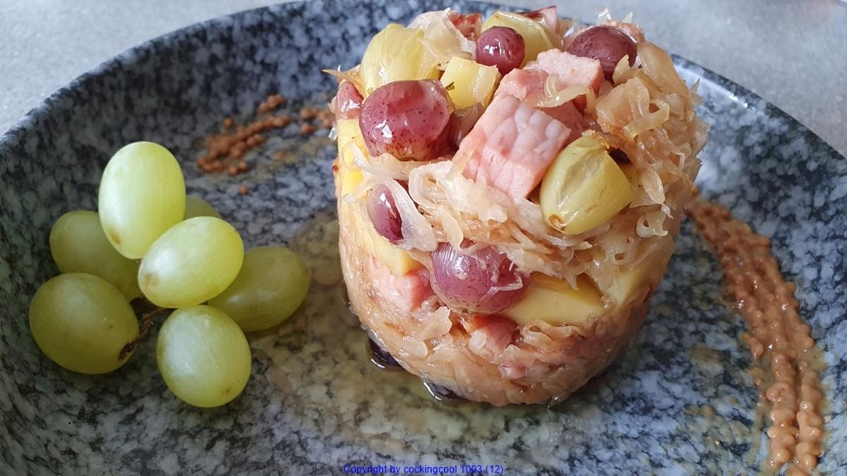 Sauerkraut Kassler Kartoffel Trauben = Rezeptbau NR 22 - Rezept - Bild Nr. 2