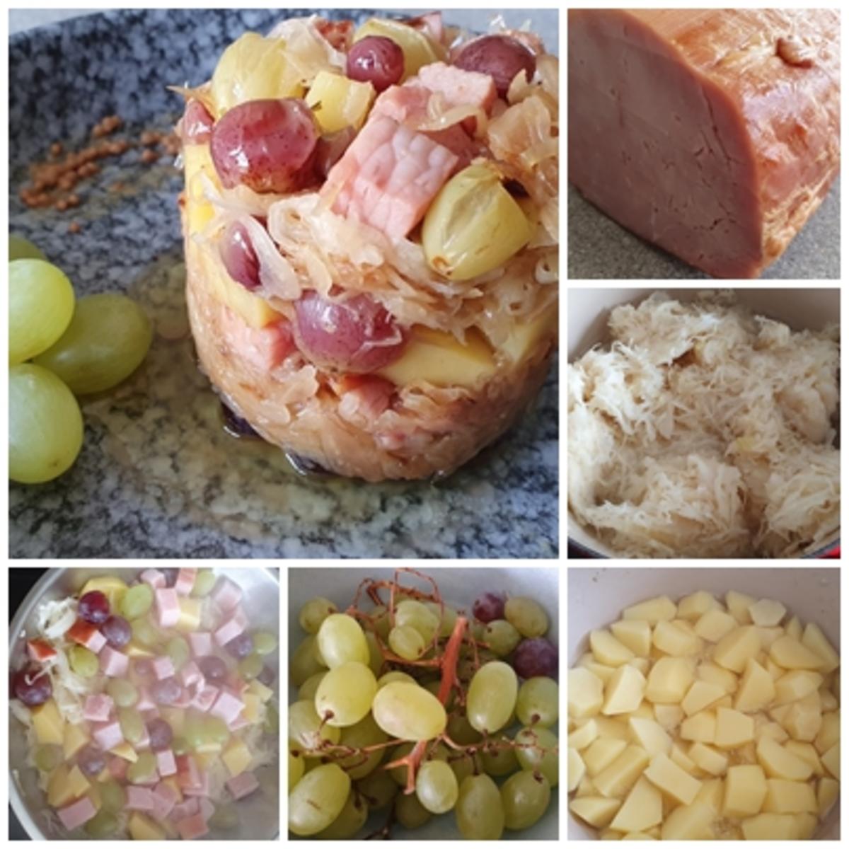 Sauerkraut Kassler Kartoffel Trauben = Rezeptbau NR 22 - Rezept - Bild Nr. 3