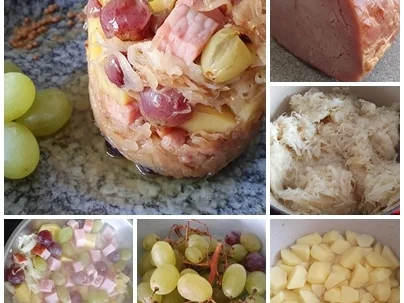 Rezept: Sauerkraut Kassler Kartoffel Trauben = Rezeptbau NR 22 Bild Nr. 3 Sauerkraut Kassler Kartoffel Trauben = Rezeptbau NR 22 - Rezept - Bild Nr. 3