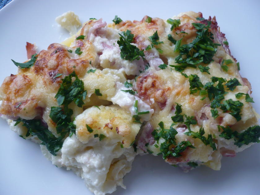 Blumenkohl Mit Schinken Und K Se Berbacken Rezept Kochbar De