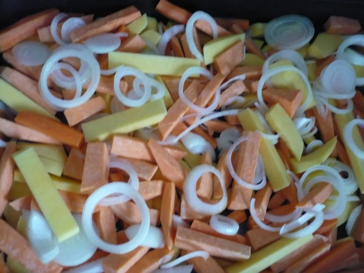 Hähnchen mit Butternut-Kürbis und Süßkartoffeln - Rezept - Bild Nr. 4