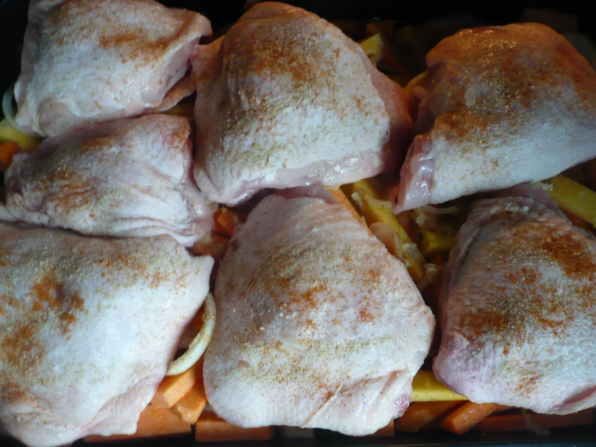 Hähnchen mit Butternut-Kürbis und Süßkartoffeln - Rezept - Bild Nr. 5