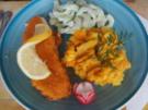 Alaska-Seelachsfilet mit Gurkensalat und Möhren-Kartoffel-Stampf - Rezept - Bild Nr. 2