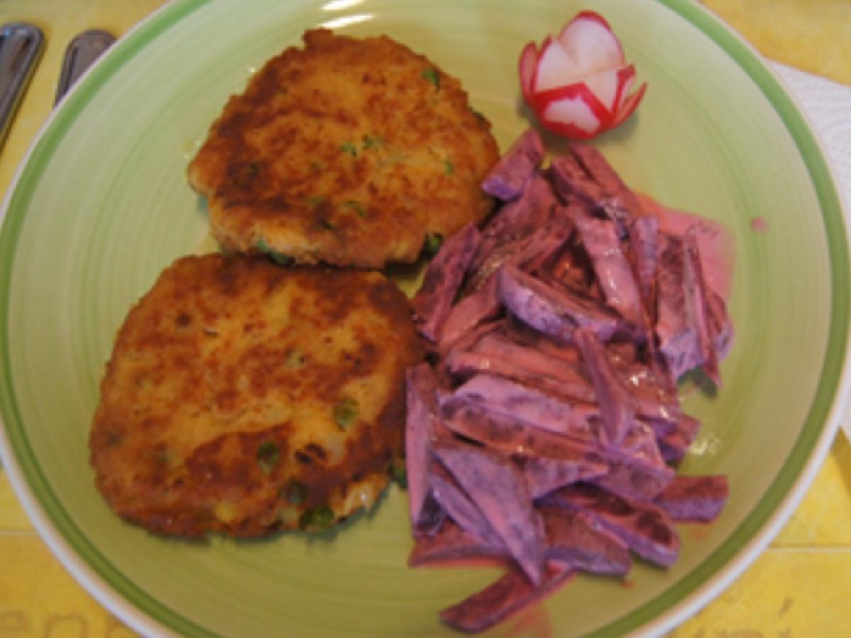 Thunfisch-Erbsen-Kartoffel-Buletten und Rote-Bete-Salat - Rezept ...