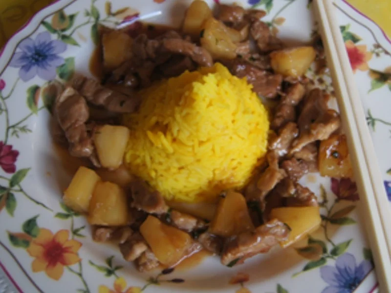 Schweinefilet süß-sauer mit Ananas und Basmatireis - Rezept - Bild Nr. 13