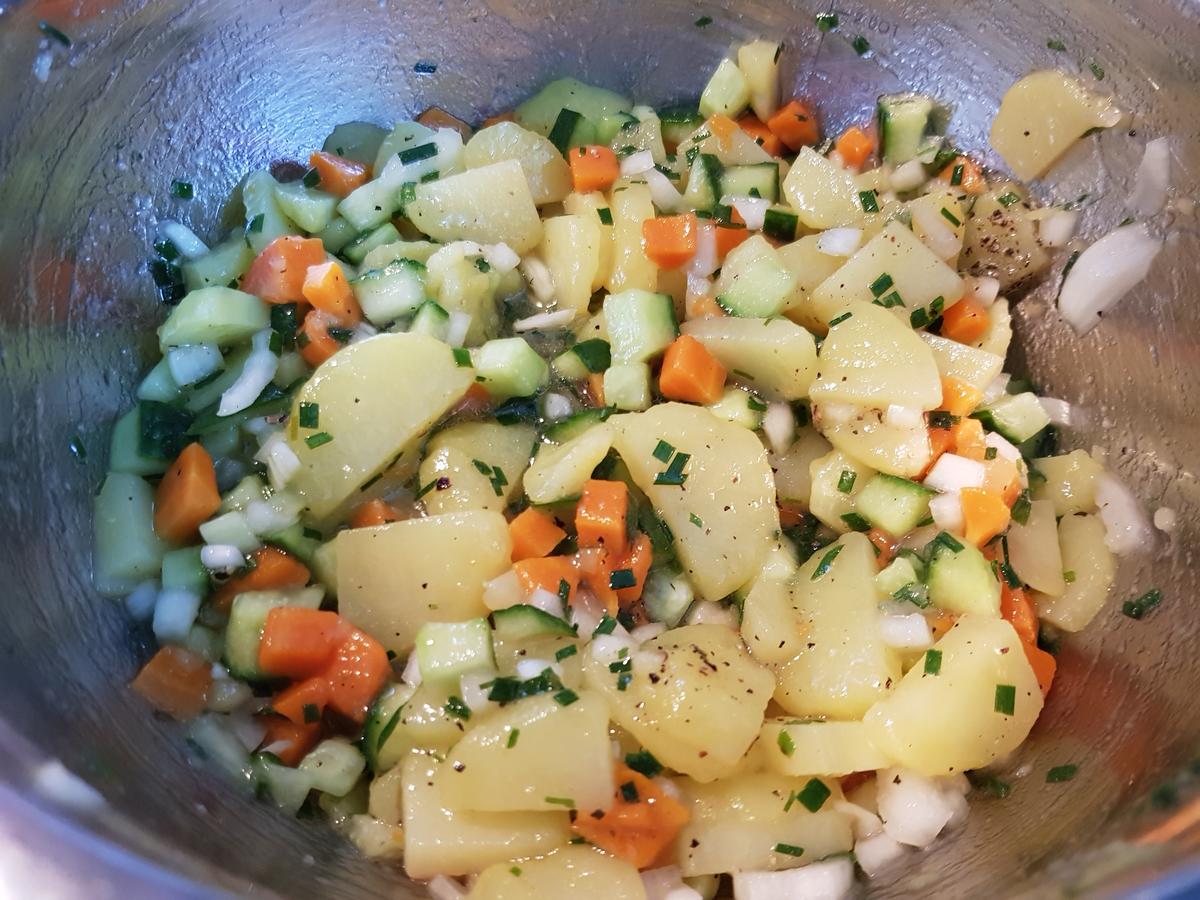 Backhend'l aus dem Ofen mit Kartoffel-Gurken-Salat - Rezept - Bild Nr. 6