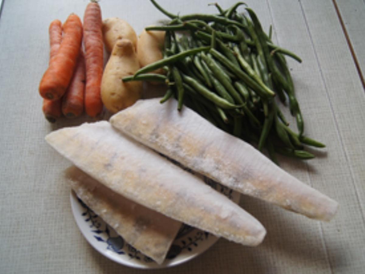 Zanderfilet mit Buschbohnen und Möhren-Kartoffel-Stampf - Rezept - Bild Nr. 3