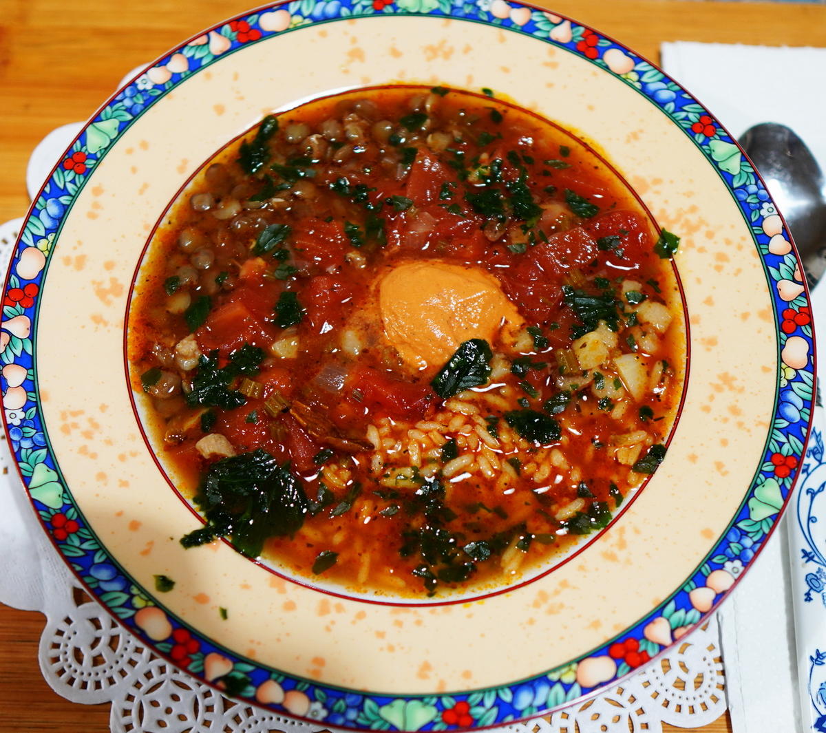 Belugalinsensuppe mit Reis und Tomaten - Minestra di lenticcie - Rezept - Bild Nr. 2