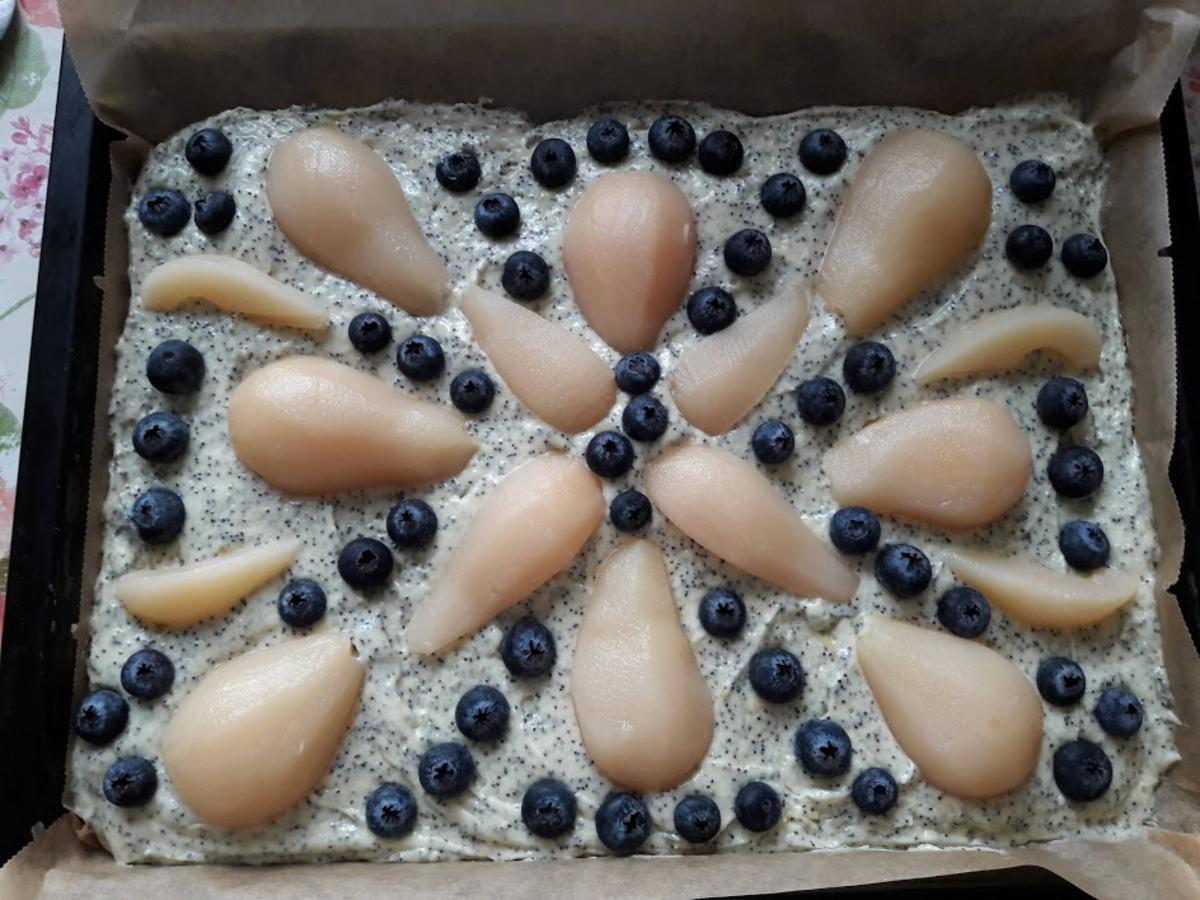 Mohnkuchen mit Birnen und Blaubeeren - Rezept - Bild Nr. 12
