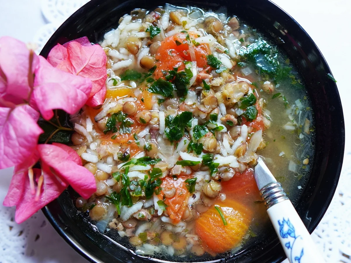 Rezept: Reissuppe mit Linsen - Minestra di riso Bild Nr. 2 Reissuppe mit Linsen - Minestra di riso - Rezept - Bild Nr. 2