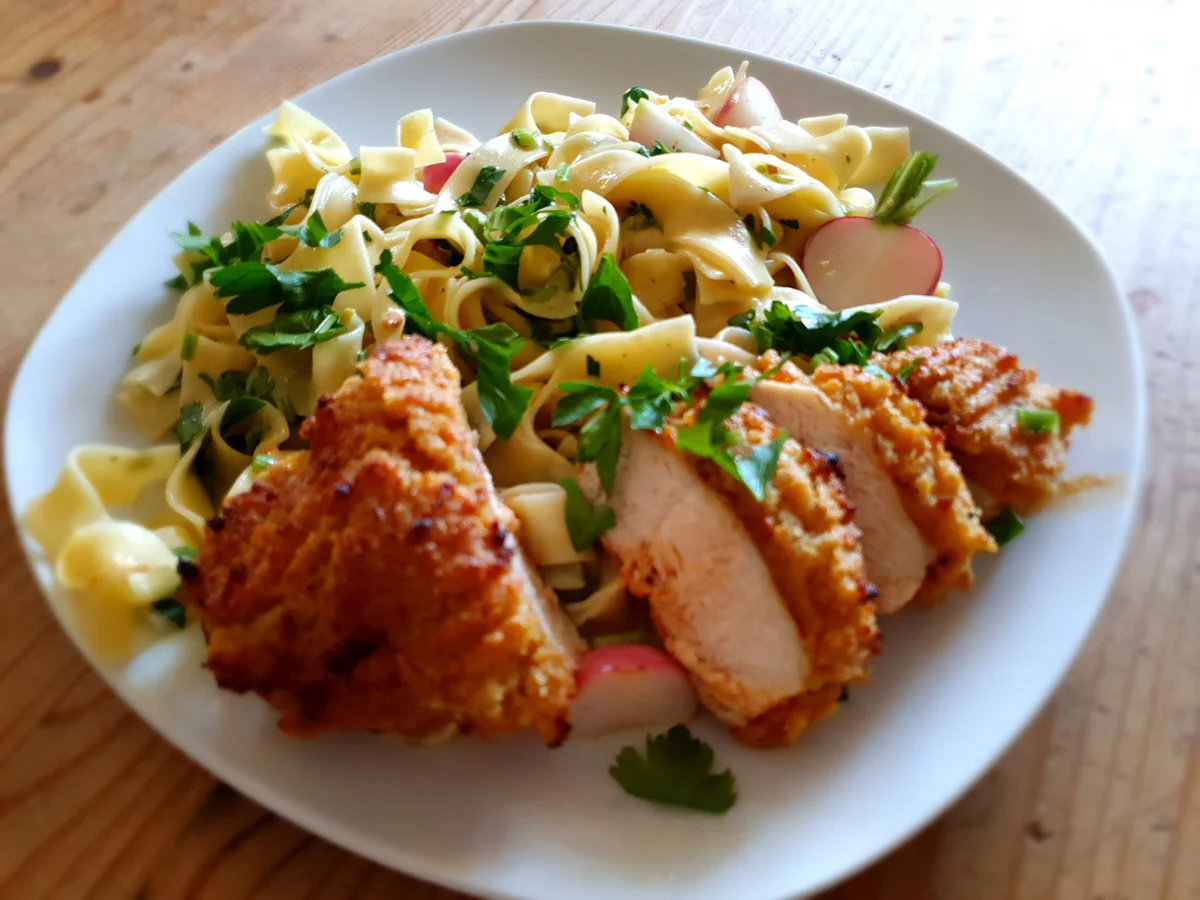 Rezept: Hähnchenbrustfilet in Parmesankruste Bild Nr. 3 Hähnchenbrustfilet in Parmesankruste - Rezept - Bild Nr. 3