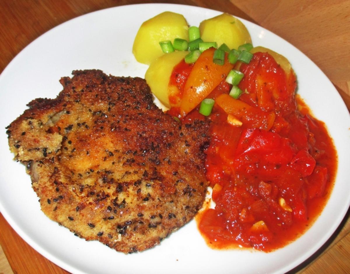 Sesam-Kotelett mit Letscho - Rezept - Bild Nr. 2